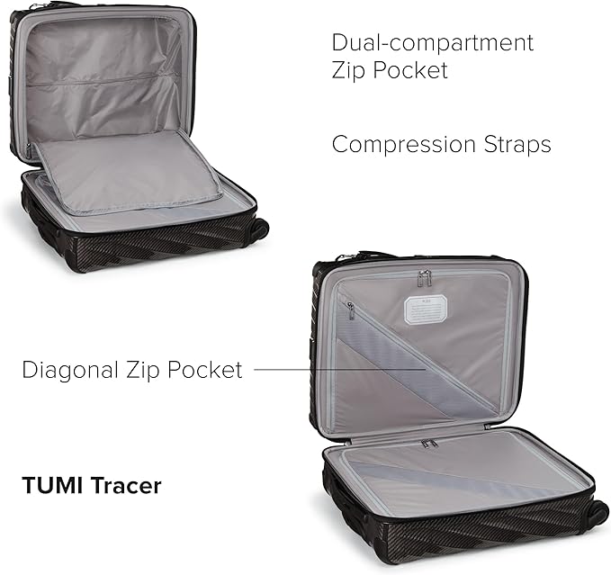 TUMI - 19 Degree Lite 4 Wheel Luggage - Lightweight and Highly Durable, Modern Contour, Hard Shell Men's and Women's Suitcase - 21.75" Continental Carry-On, Black Graphite