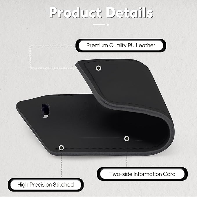 Travelambo 12 Pack Luggage Tags for Suitcases Privacy Protection Bag Tags Faux Leather Travel Accessories Essential, Black