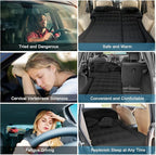 ISWEES Car Bed SUV Air Mattress, Car Air Mattress with Home Power Adapter, Electric Pump, 2 Inflatable Pillows and 2 Footrests for Back Seat, Side Seat,Trunk Sleeping, Thickened Camping Bed - Black