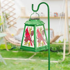 Solar Lantern with Shepherd Hook, Cardinal Hanging Solar Lantern Light, Outdoor Waterproof Glass Lanterns Metal Decorative for Garden Patio Yard Pathway, Gifts for Mom Women, Cardinal
