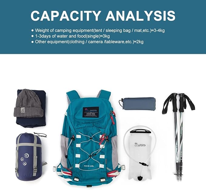 MOUNTAINTOP Hiking Backpack 35L Travel Backpack Lightweight Daypack for Men&Women Outdoor Camping