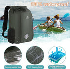 Dry Bag Backpack, 20L Dry Bags Waterproof with Waist Pouch and Phone Case,Roll top Dry bag for kayaking,Marine dry bag for Kayaking,Beach, Rafting, Boating, Hiking, Camping and Fishing