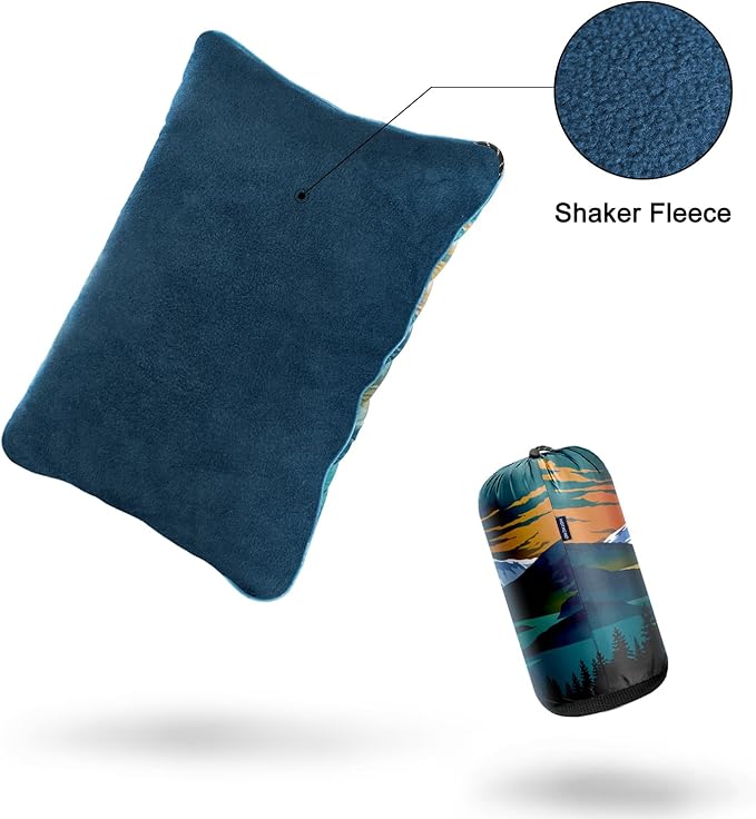 Camping Pillow,Supportive Compressible Travel Pillow Large Size Lightweight Camp Pillow with Storage Bag for Camping,Hiking,Backpacking,Airplane