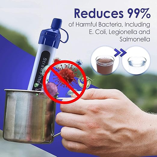 Logest 4 Pack Water Filter Straw - Portable, Compact, Multipurpose Water Purification Device for Emergency Kits, Outdoor Activities, Camping, Travel