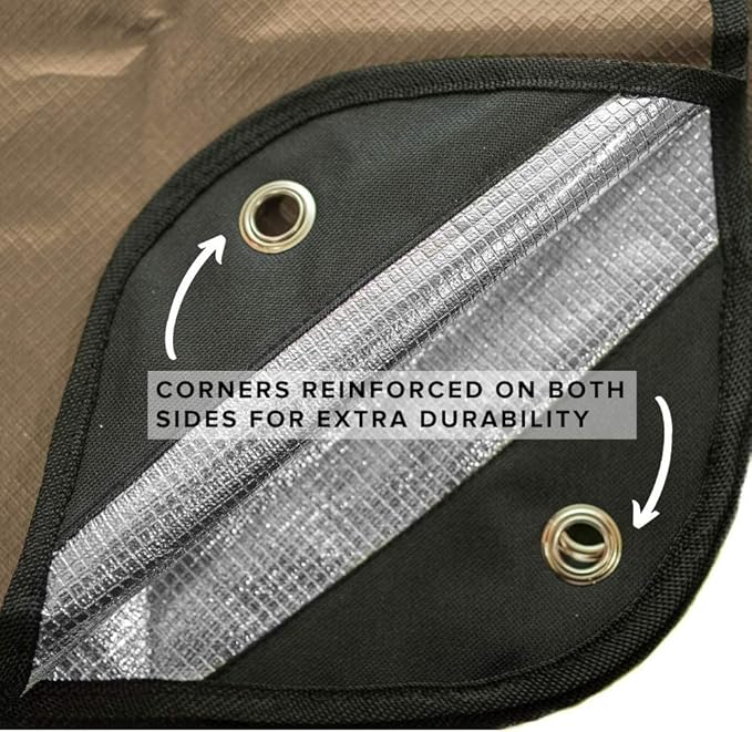 Arcturus Insulated Tarp, Reusable Heavy Duty Thermal Survival Blanket – 60x82in, Reflects 90% Body Heat, Waterproof, Windproof, 3-Layer Design, Reinforced Grommets, Coyote Brown