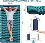 Camping Sleeping Pad, Ultralight Camping Mat with Pillow Built-in Foot Pump Inflatable Sleeping Pads Compact for Camping Backpacking Hiking Traveling - Dark Green.