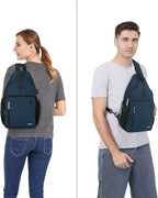 MOSISO Sling Backpack Bag, Crossbody Shoulder Bag Travel Hiking Daypack Chest Bag with Front Square Pocket&USB Charging Port