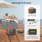 MARBERO 88.8Wh Portable Power Station with 30W Solar Panel 150W Peak Camping Solar Generator Power Bank with AC Outlet(2*AC,2*USB A, 2*USB C,) for Outdoor Travel Home Emergency Blackout Hurricane