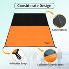 Frelaxy Pocket Picnic Blanket, Waterproof Sandproof Beach Mat, Compact Camping Tarp for Festivals, Hiking, Travel, Outdoor Recreation