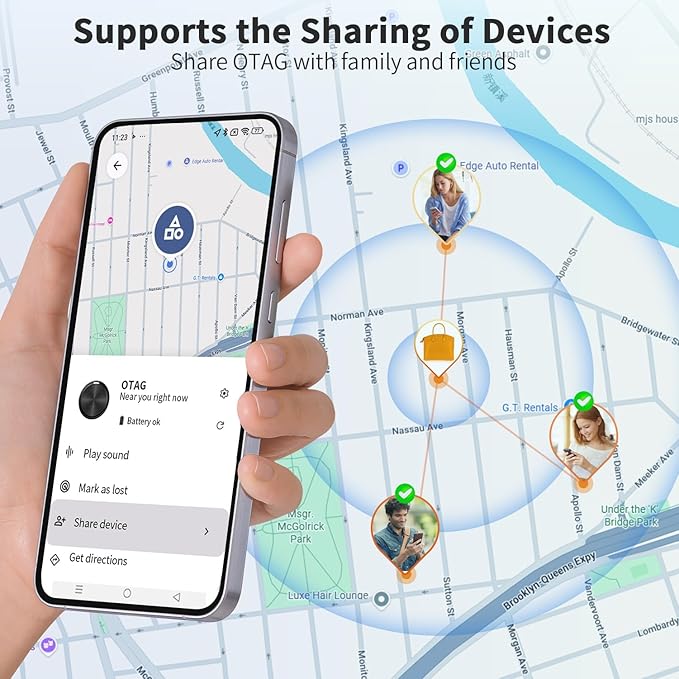 Tracker Tag for Android 4 Pack Luggage Tracker Tags Compatible with Google Find Hub App (Android Only) Bluetooth Tracker Key Finder and Item Locator for Wallets, Backpack, Suitcases-Black