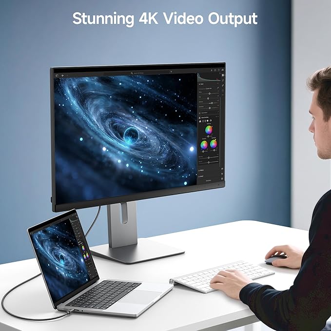Cable Matters Long USB C Monitor Cable - 8.2ft / 2.5m, Supports Up to [4K@60Hz Video, 240W Charging, 5Gbps Data Transfer], USB C Display Cable, USBC Video Cord, Works with CarPlay, Android Auto