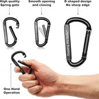 Carabiner Clip, 855lbs,3" Iron Heavy Duty Caribeaners for Hammocks, Camping Accessories,Hiking,Keychains,Outdoors and Gym etc,D Shaped Spring Hook Small Carabiners for Dog Leash,Harness and Key Ring.