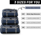 MIER Large Duffel Backpack Sports Gym Bag with Shoe Compartment, Heavy Duty and Water Resistant, Navy Blue, 60L