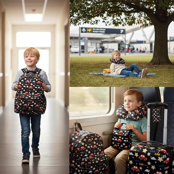 Rosamo Kid’s Luggage Set 6 Piece Suitcase Set 16’’ Hardside Luggage with Spinner Wheels Girls Boys Carry on Luggage Travel Rolling Luggage Airline Approved