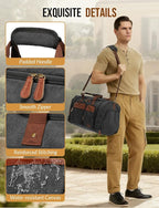 Canvas Duffle Bag for Travel 50L Expandable Travel Duffel Bags for Men Women Overnight Weekend Gym Bag with Shoes Compartment - Dark Grey