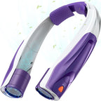 Neck Fan Rechargeable for Women: 6000mAh Battery Air Volume, 5S Fast Cooling Portable Personal Fan, 6 Speeds, No Hair Twisting - USB Quick Charge, Gift for Fashion Women, Bestie (Purple)
