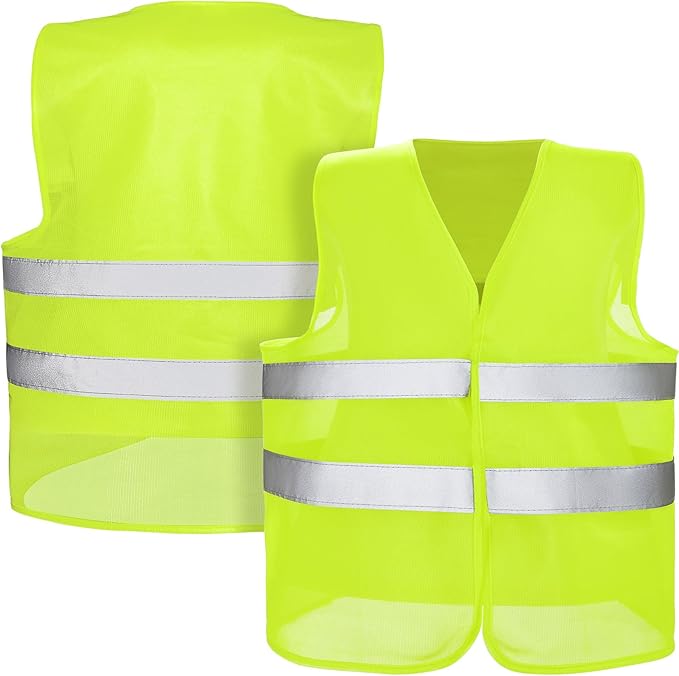 JaGely High Visibility Safety Vest Bulk Reflective Mesh Security Vest for Men Women Work Cycling Runner Neon