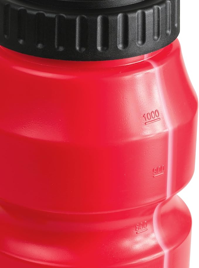 Cannon Sports 1 Liter Sports Water Bottle, BPA-Free, 34 Oz Capacity, Large Mouth, 2 lids (Straw and Squeeze), Great For Helmet Sports Such As Hockey, Lacrosse, Football, Boxing (2 Pack) (Red)