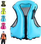 SOLY Inflatable Snorkel Vest for Adults，Snorkeling Vest，Snorkeling Vest for Kayaking Canoeing Water Sports Safety.