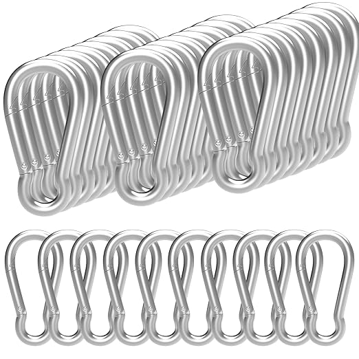 36PCS 4" Heavy Duty Carabiner Clip, M10 Galvanized Steel Spring Snap Hook, Quick Link Keychain Carabiner for Swing Set Camping Hiking Gym Traveling