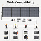 220W Portable Solar Panel, Foldable 220 Watt 40V Solar Charger, IP67 Waterproof for Outdoor Camping, Portable Power Station, RV
