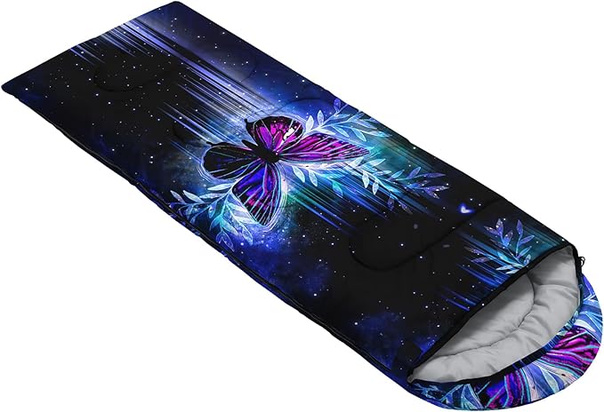 AILONEN Outer Space Astronaut Camping Sleeping Bags,Lightweight & Waterproof,3 Season Warm & Cool Weather,Cartoon Sleeping Bags for Kids,Boys Girls Travelling,Outdoors