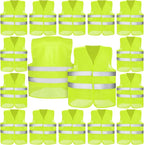 JaGely High Visibility Safety Vest Bulk Reflective Mesh Security Vest for Men Women Work Cycling Runner Neon