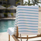 Black & White Brands Brazilian Beach/Pool/Bath Towel - Ultimate Absorbent Luxury XL 36x70 100% Cotton Wave (2 Towels, Turquoise Poly Stripe)