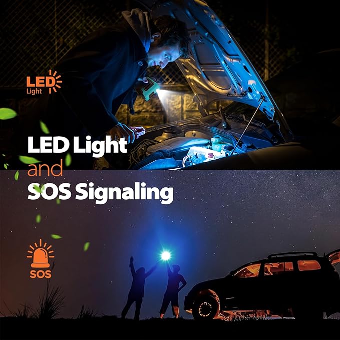 Portable Waist Fan - 14500mAh Rechargeable Battery, 67Hrs Cooling Belt Fan, 5 Powerful Speed & 360° Rotatable, Hands Free Clip On Waist With LED Light for Work Gift Camping Travel Outdoor