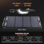 100W Portable Solar Panel for for Camping,RV,Off-Grid-23.5% Efficiency,Lightweight Foldable,USB-A,Type-C & XT60 Output,IP67 Waterproof,IEC Certified