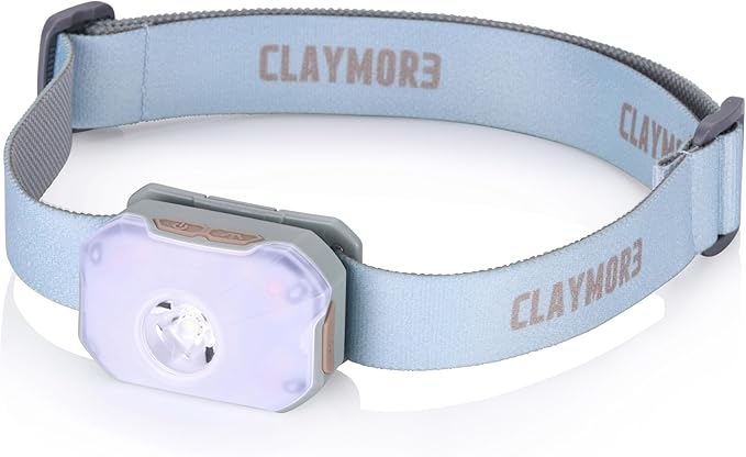 Claymore HEADY2 Mint Gray Rechargeable Wearable Light – 350 Lumens Headlamp 3 Light Modes USB-C Rechargeable IP54 Water-Resistant Up to 40 Hrs Runtime for Camping, Running, Outdoor