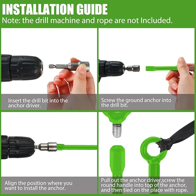 Lasnten 6 Pcs 30 Inch Heavy Duty Ground Anchor Spiral Blade Earth Anchor Kit Metal Anchor Hook Beach Sand Stakes Camping for Securing Animals, Shelters, Tents, Canopies (Light Green)