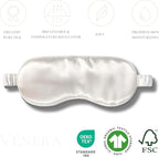 Silk Sleep Mask - 100% Pure 22 Momme Mulberry Silk Eye Sleeping Mask for Women and Men - Blackout Eye Mask for Sleeping (White)