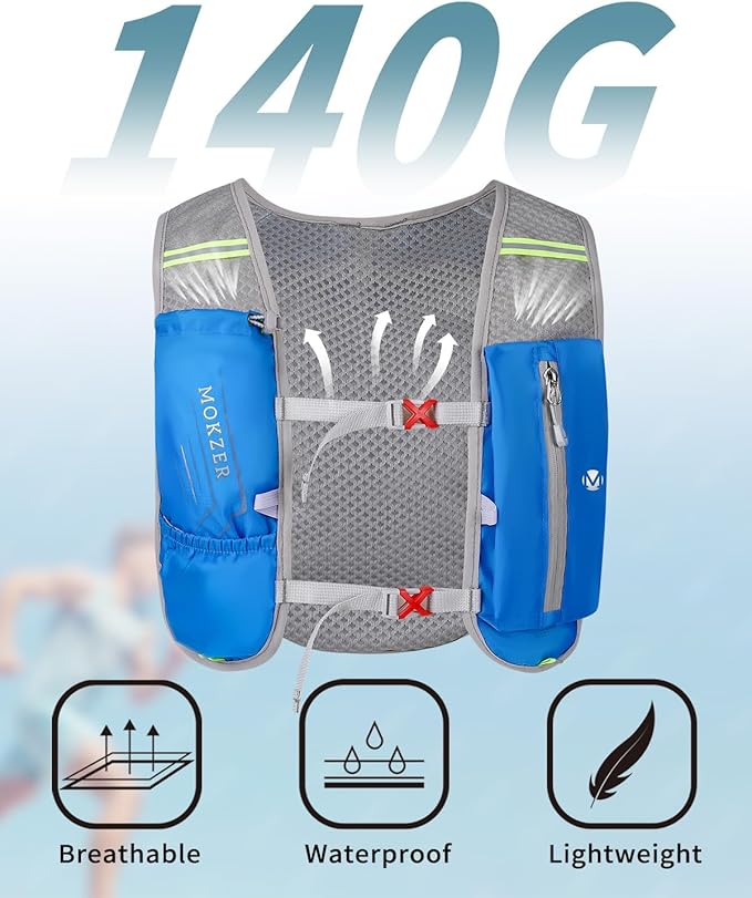Running Hydration Vest with a 2L Water Bladder, Hydration Pack Lightweight Water Backpack for Running Hiking Cycling Marathon Trail for Men Women
