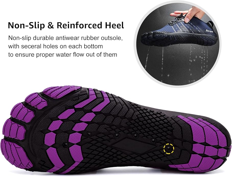 Racqua Water Shoes Quick Dry Barefoot Beach Aqua Sport Swim Surf Pool Hiking Diving Walking for Men Women