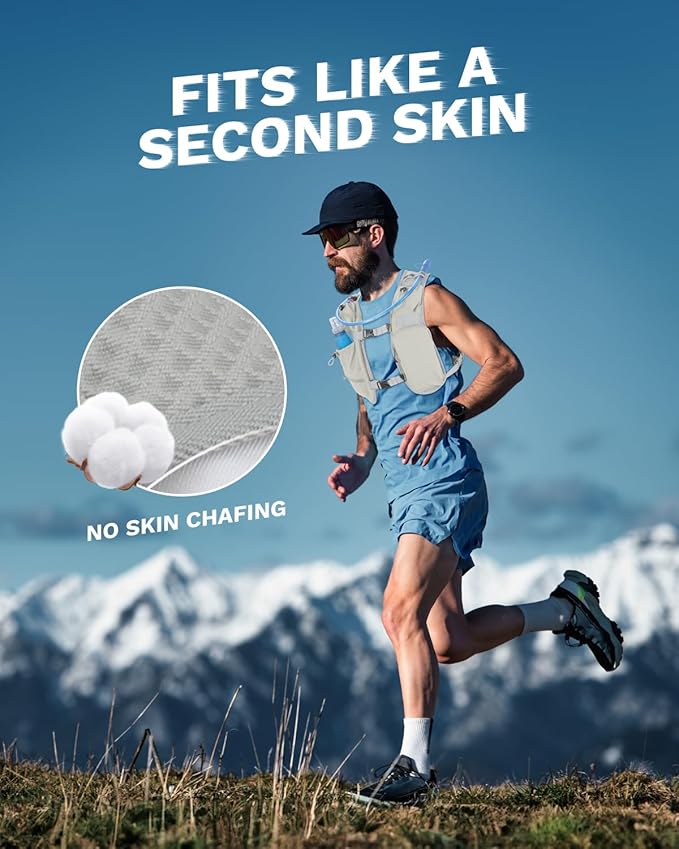 Running Vest for Women and Men, Hydration Running Backpack, Runners Vest, Hydration Vest, with Front Phone Holder, Adjustable Chest and Waist Strap - 2L Wide-Open Water Bladder Included