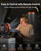 DUKUSEEK Clip Fan with LED Lantern, 20000mAh Rechargeable Clamp Fan, 360° Rotation USB Personal Fans with Hanging Hook, 9in Portable Camping Fan for Bed, Car, Bedroom, Outdoor