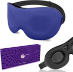 3D Sleep Mask for Side Sleepers – 100% Light Blocking Eye Mask for Sleeping, Zero Eye Pressure, Soft Breathable Memory Foam, Adjustable Strap for Travel, Men & Women (Blue)