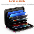 Mayski Credit Card Holder, RFID Blocking, Aluminum Alloy Hard Case, Small Mini Business Metal Wallet for Women Men, Flag