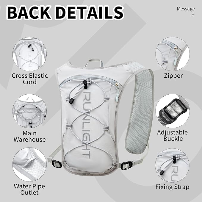 Running Vest for Women Men Lightweight Hydration Backpack Pack with 1.5L Water Bladder Bag Hydro Daypack for Hiking,Trail,Skiing,Camping,Cycling,Race,Marathon