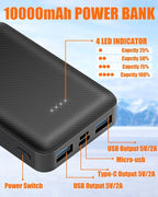 CYCYHEAT 2Pcs 10000mAh Battery Pack for Heated Vest Jacket Coat Pants and Heating Underwear, 5V2A Heated Clothing Replacement Battery Pack