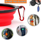 2 Pack Dog Bowl Pet Collapsible Bowls with Clasp Puppy Travel Bowl Portable Cats Water Food Dish for Walking Parking Outdoors Traveling