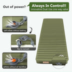 Self Inflating Sleeping Pad with Electric Pump, 4" Ultra-Thick Memory Foam Camping Pad with Pillow, 9.5 R-Value Insulated Camping Mattress, Army Yellow