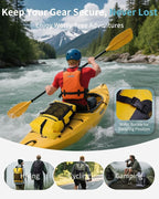 ECOHUB Waterproof Backpack for Women Men, 30L Roll-Top Closure Heavy Duty Dry Bag for Travel with IPX8 Waterproof Phone Case