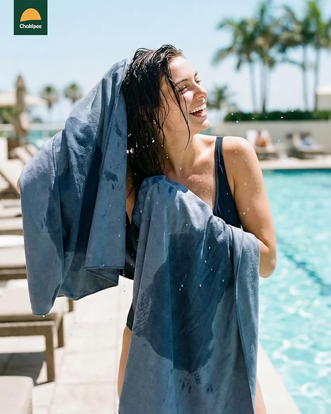 Quick Dry Microfiber Towel Travel, Beach & Camping Towels. Fast Drying, Super Absorbent & Ultra Compact for Travel, Bath, Gym, Swimming, 1 Pack, 72"x40" Navy Blue