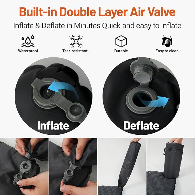 Ultralight Insulated Sleeping Pad, 5.4 R-Value, 3.2in Thickened, Withstand -20°C (-4°F), 7-Layers, Lightweight Waterproof Compact Camping Air Mattress Pad Backpacking Sleep Pad for Hiking Camping