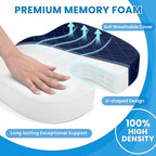 TushGuard Seat Cushion - for Office Chair, Car Seat, Airplane, Bleacher - Sciatica & Coccyx Pain Relief Desk Chair Cushion for Long Sitting Office Workers, Car Drivers(Blue,X-Large)