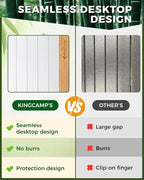 KingCamp Aluminum Folding Lightweight Roll Portable Stable Table for Camping Picnic Barbecue Backyard Party, Indoor & Outdoor, Oversize, Silver Black (Extended Pro, #6P Bamboo)