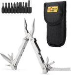 21-in-1 Multitools Needle Nose Pliers, Pocket Knife,Screwdriver, Bottle and Can Opener with Storage Bag-Apply to Survival,Camping, Hunting and Hiking