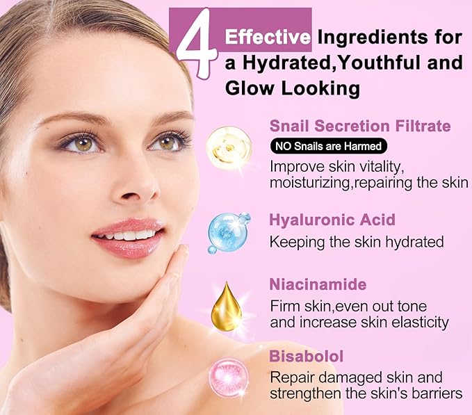 Skin Care Sets for Women,Gentle 6PCS Skincare Set with Korean Snail Secretion Filtrate,Anti Aging & Hydrating Repair Soothe Moisturize for Dull Skin & Fine Lines,Self Face Skin Care Birthday Gift